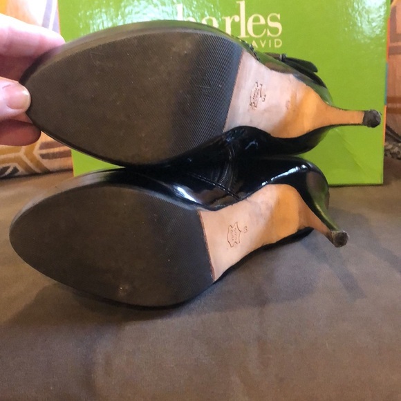 Charles by Charles David Black Patent Leather and Suede Booties - Picture 4 of 5